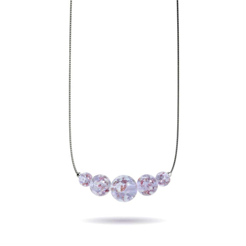 Lilac | .925 Sterling Silver | Firefly Glass Infinity Clasp Necklace